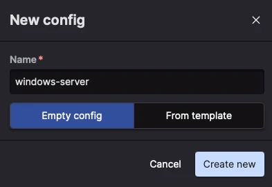 new config