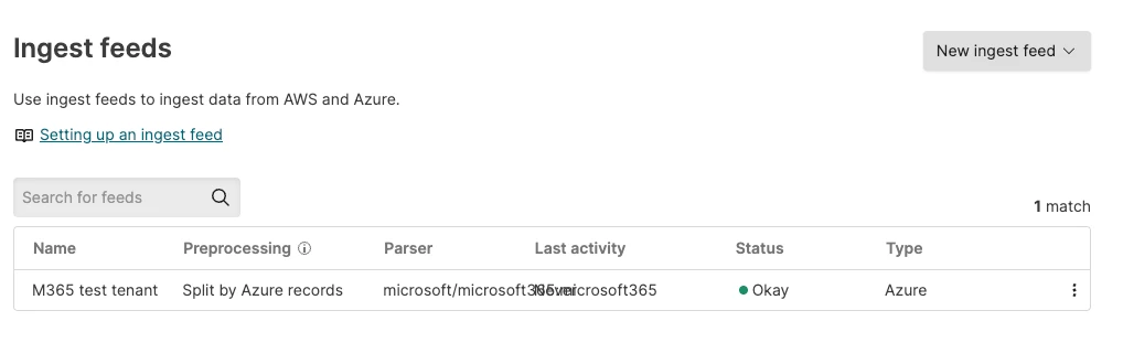 logscale azure ingest feed status